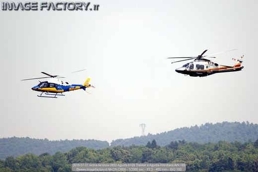 2018-07-01 Arona Airshow 0850 Agusta A109 Trekker e Agusta-Westland AW-169